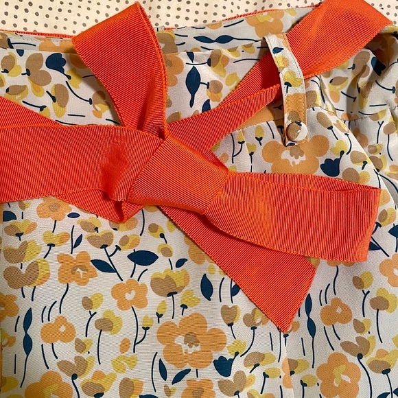 MARC JACOBS Silk Floral Print Pleated Skirt, Blue Yellow Orange, US 2 - Picture 7 of 16